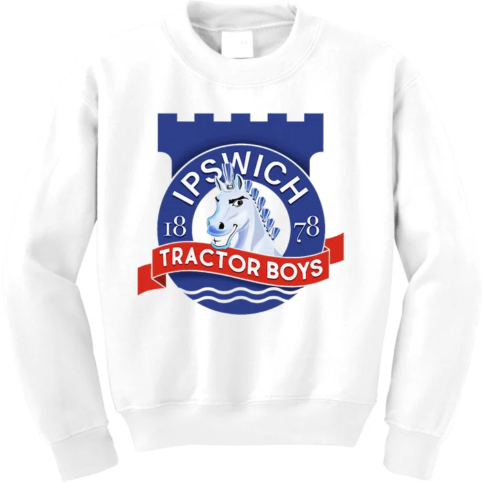 Ipswich Town Fan Tractor Suffolk Punch Badge Kids Sweatshirt