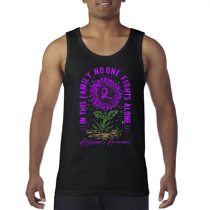 In This Family No One Fight Alone Alzheimer’s Awareness Tank Top