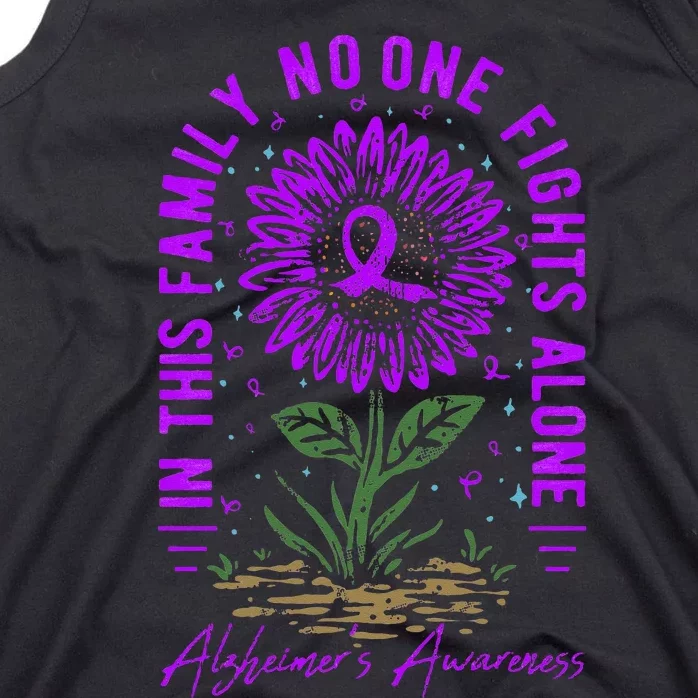 In This Family No One Fight Alone Alzheimer’s Awareness Tank Top