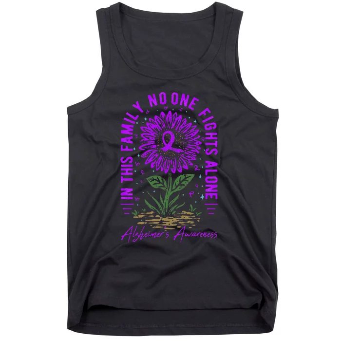 In This Family No One Fight Alone Alzheimer’s Awareness Tank Top