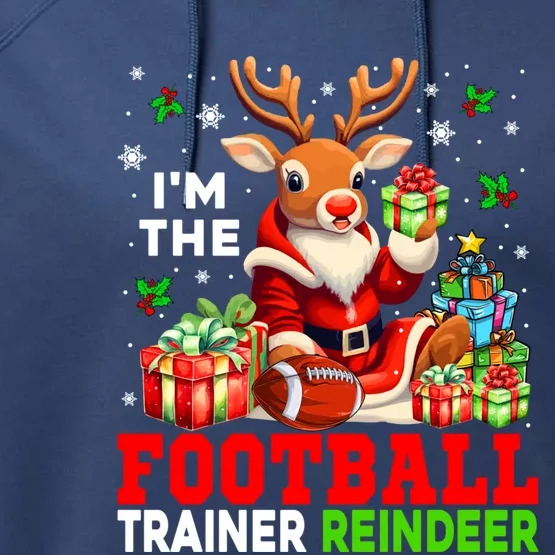 IM The Football Trainer Reindeer Christmas Reindeer Player Great Gift Performance Fleece Hoodie