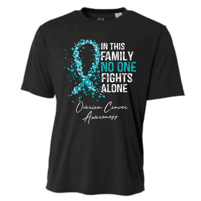 In This Family No One Fights Alone Ovarian Cancer Cooling Performance Crew T-Shirt