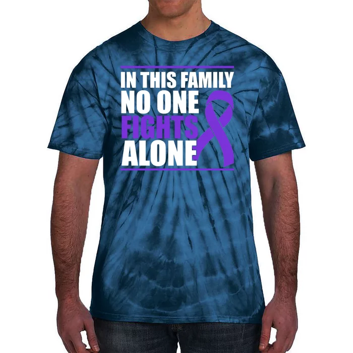 In This Family No One Fights Alone Pancreatic Cancer Tie-Dye T-Shirt