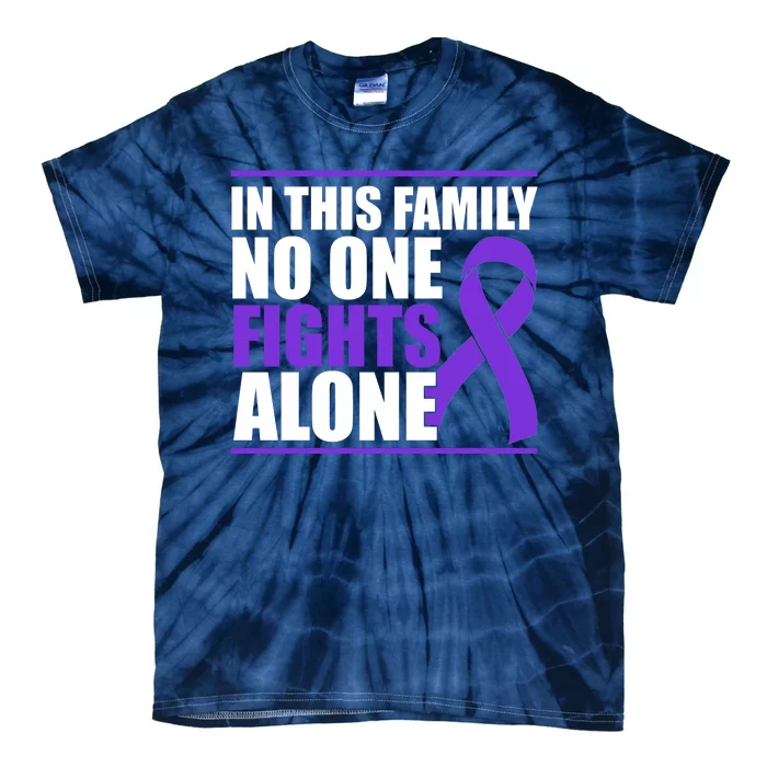 In This Family No One Fights Alone Pancreatic Cancer Tie-Dye T-Shirt