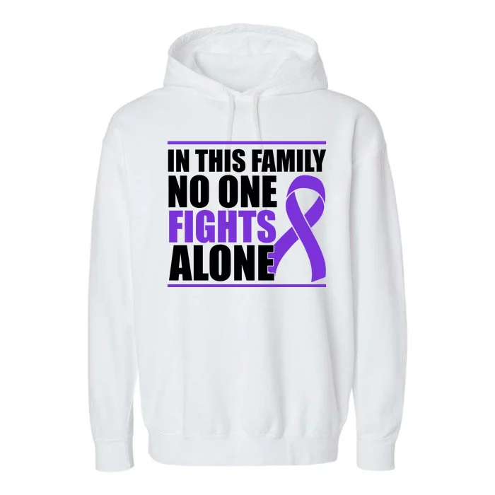 In This Family No One Fights Alone Pancreatic Cancer Garment-Dyed Fleece Hoodie