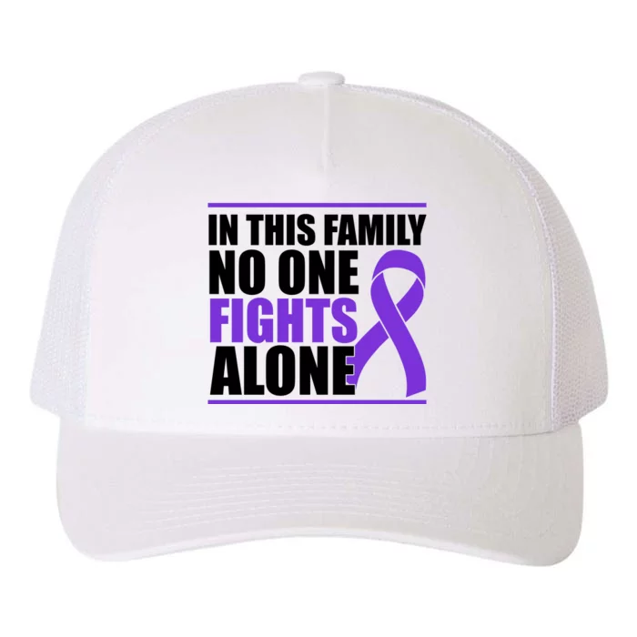 In This Family No One Fights Alone Pancreatic Cancer Yupoong Adult 5-Panel Trucker Hat