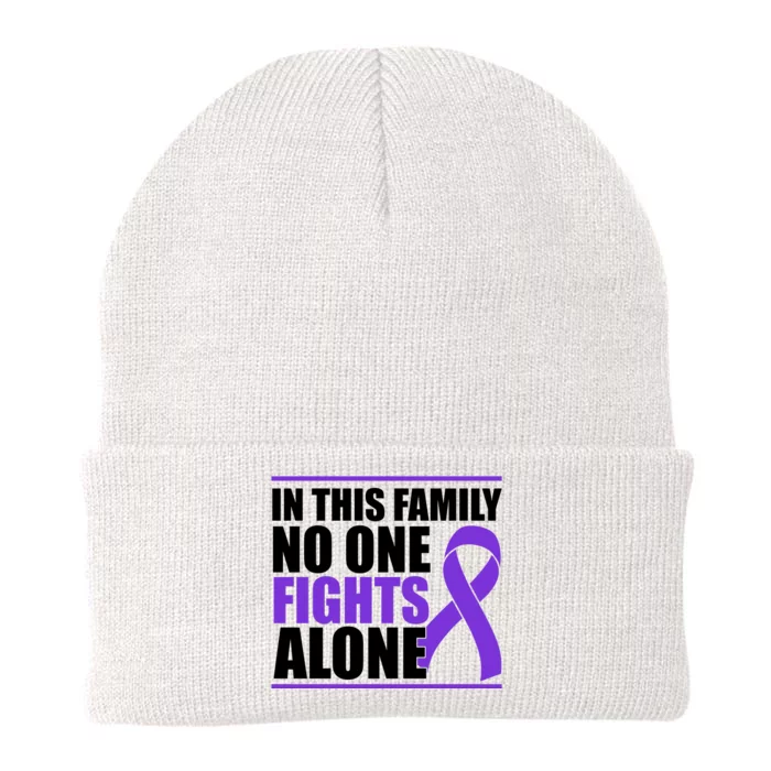 In This Family No One Fights Alone Pancreatic Cancer Knit Cap Winter Beanie