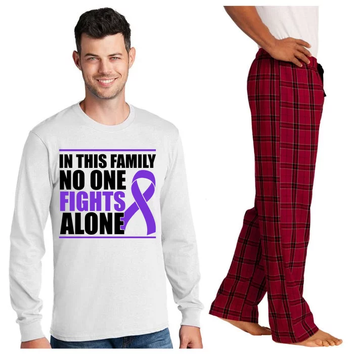 In This Family No One Fights Alone Pancreatic Cancer Long Sleeve Pajama Set