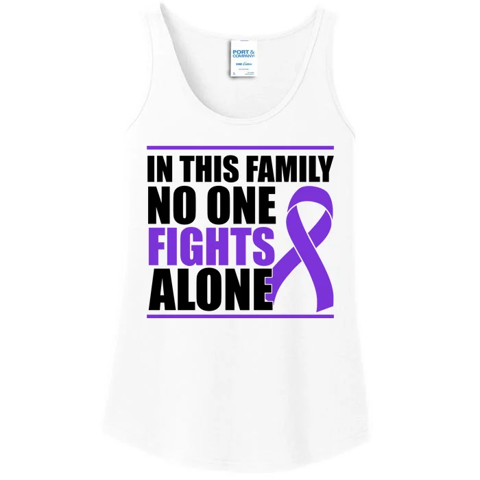 In This Family No One Fights Alone Pancreatic Cancer Ladies Essential Tank