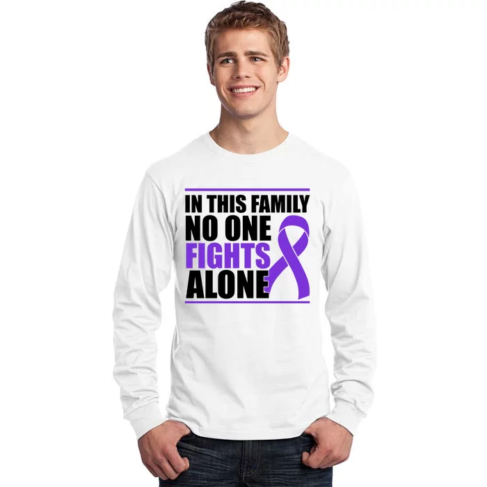 In This Family No One Fights Alone Pancreatic Cancer Tall Long Sleeve T-Shirt