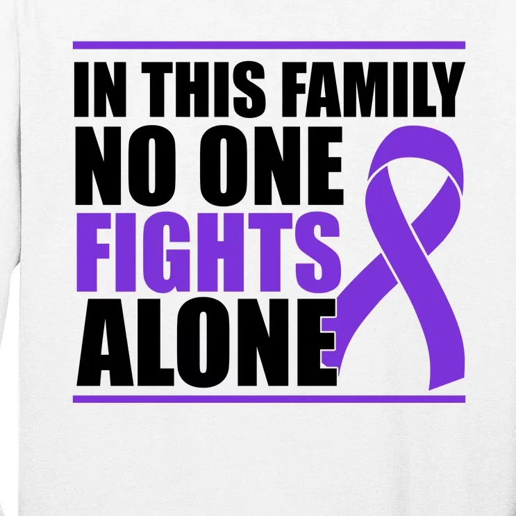 In This Family No One Fights Alone Pancreatic Cancer Tall Long Sleeve T-Shirt