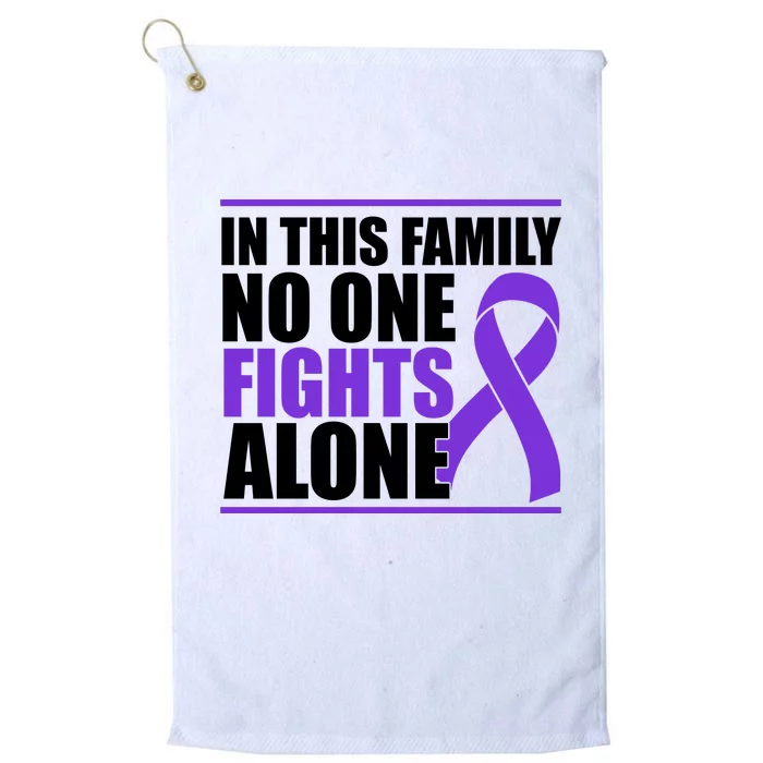 In This Family No One Fights Alone Pancreatic Cancer Platinum Collection Golf Towel