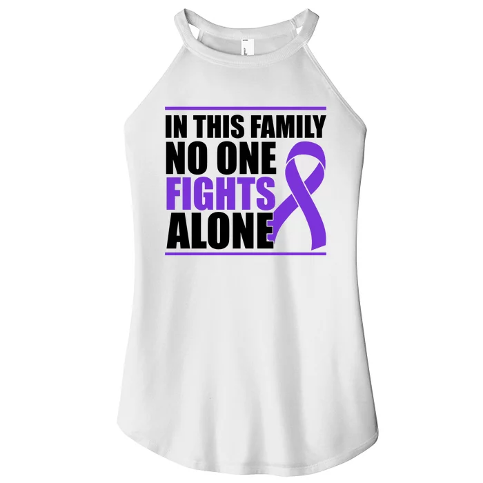 In This Family No One Fights Alone Pancreatic Cancer Women’s Perfect Tri Rocker Tank