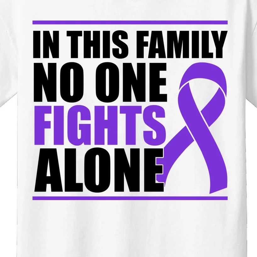 In This Family No One Fights Alone Pancreatic Cancer Kids T-Shirt