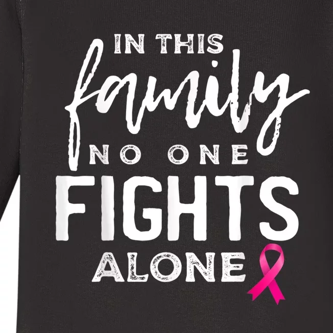 In this family no one fights alone breast cancer gift Baby Long Sleeve Bodysuit