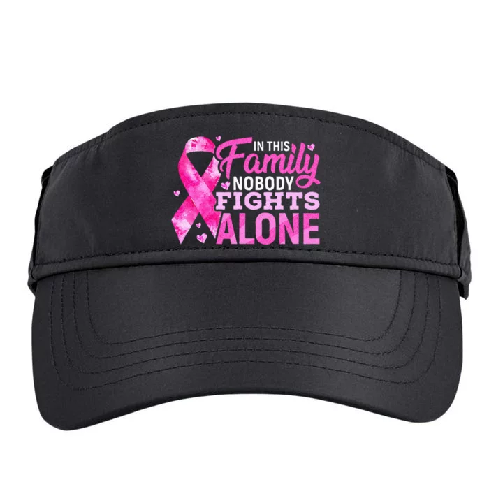 In This Family Nobody Fights Alone Breast Cancer Awareness Adult Drive Performance Visor