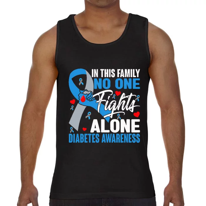 In This Family No One Fight Alone Diabetes Awareness Hands Comfort Colors® Tank Top