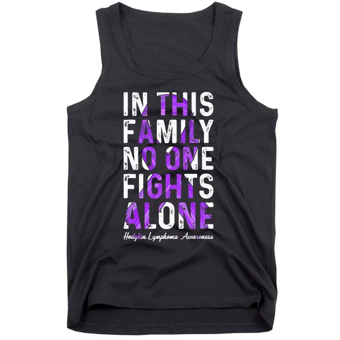 In This Family No One Fight Alone Hodgkin Lymphoma Awareness Tank Top