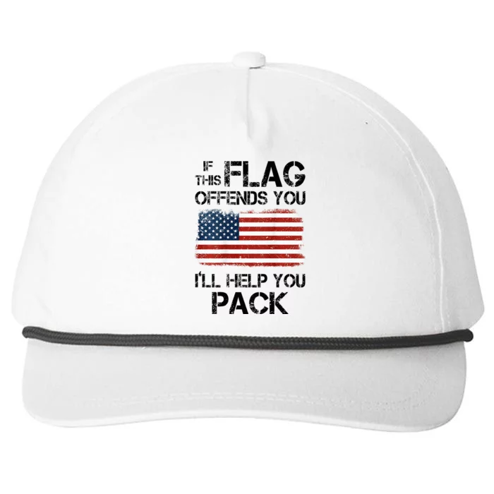 If This Flag Offends You ILl Help You Pack Snapback Five-Panel Rope Hat