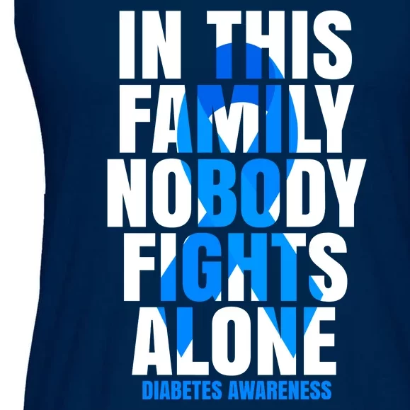 In This Family Nobody Fights Alone Diabetes Awareness Ladies Essential Flowy Tank