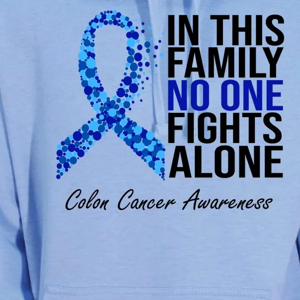 In This Family No One Fights Alone Colon Cancer Ribbon Unisex Surf Hoodie