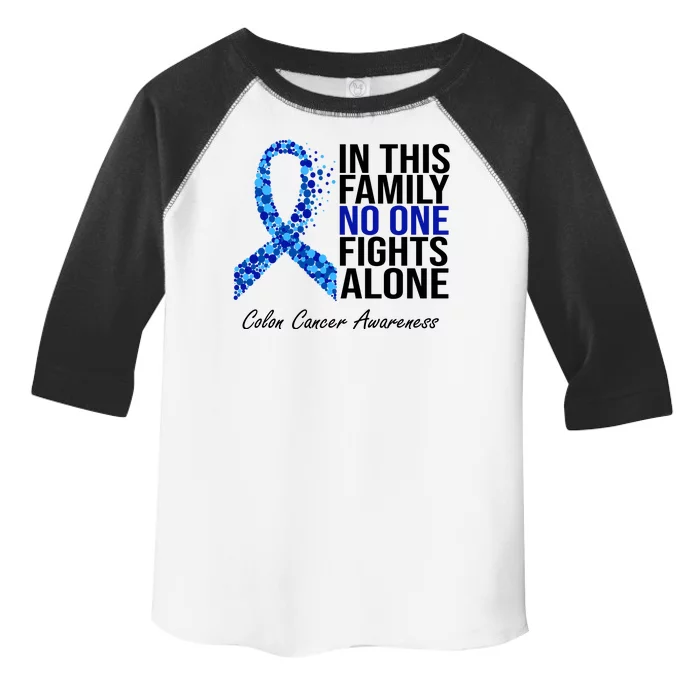 In This Family No One Fights Alone Colon Cancer Ribbon Toddler Fine Jersey T-Shirt