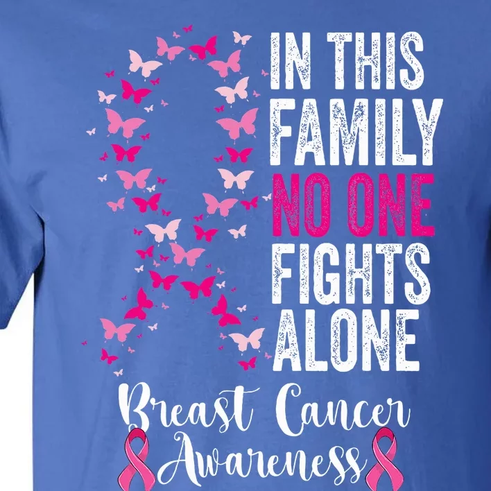 In This Family No One Fight Alone Breast Cancer Awareness Tall T-Shirt