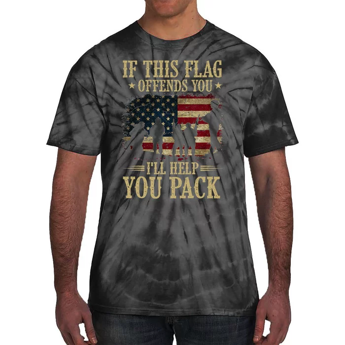 If This Flag Offends You Ill Help You Pack American Flag Tie-Dye T-Shirt