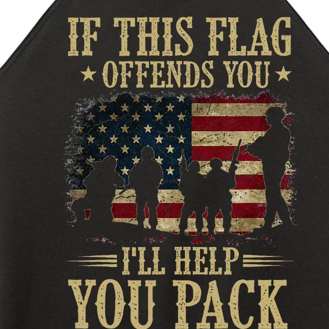 If This Flag Offends You Ill Help You Pack American Flag Women’s Perfect Tri Rocker Tank