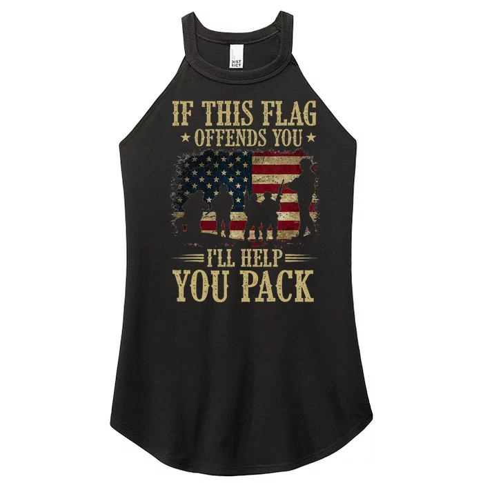 If This Flag Offends You Ill Help You Pack American Flag Women’s Perfect Tri Rocker Tank