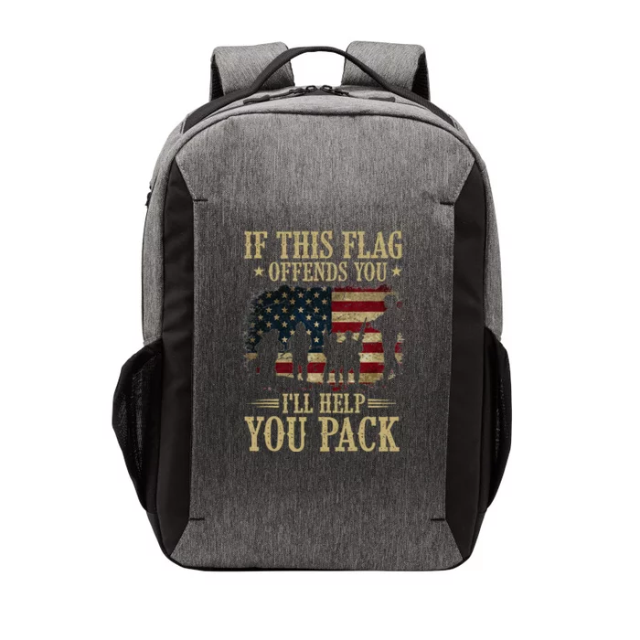 If This Flag Offends You Ill Help You Pack American Flag Vector Backpack