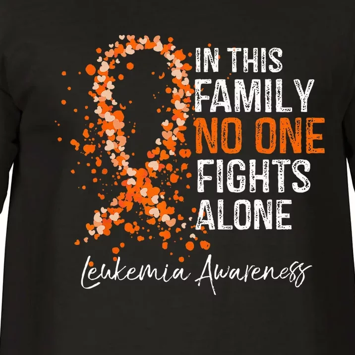 In This Family No One Fights Alone Leukemia Awareness Comfort Colors T-Shirt