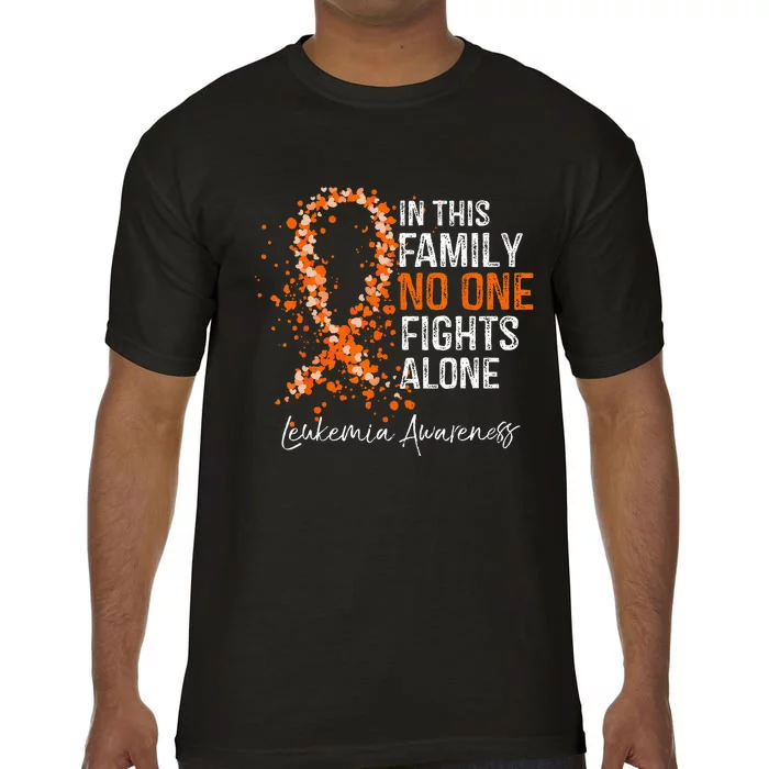 In This Family No One Fights Alone Leukemia Awareness Comfort Colors T-Shirt