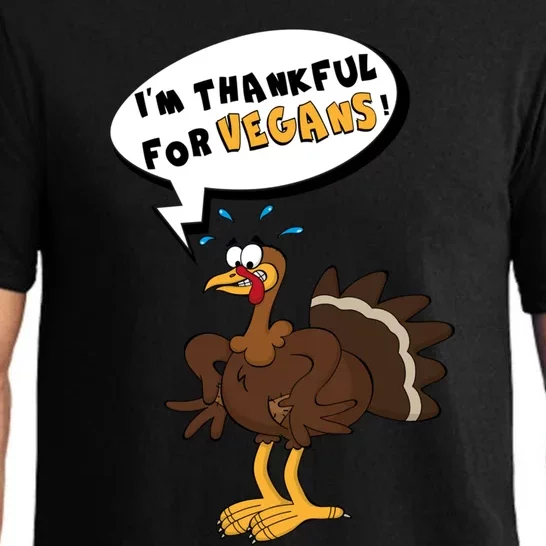 IM Thankful For Vegans! Thanksgiving Turkey Funny Cute Gift Pajama Set