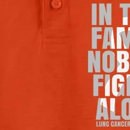 In This Family Nobody Fights Alone Lung Cancer Awareness Dry Zone Grid Performance Polo