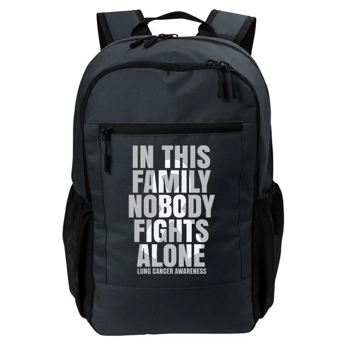 In This Family Nobody Fights Alone Lung Cancer Awareness Daily Commute Backpack