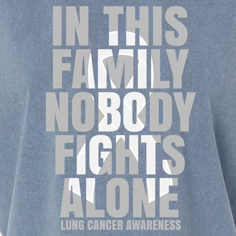 In This Family Nobody Fights Alone Lung Cancer Awareness Garment-Dyed Women's Muscle Tee