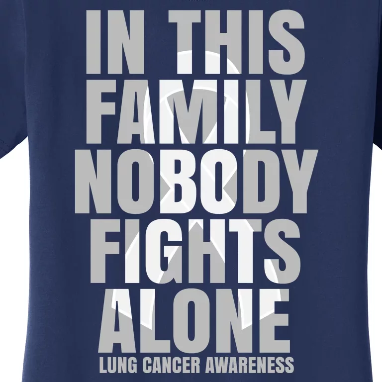 In This Family Nobody Fights Alone Lung Cancer Awareness Women's T-Shirt