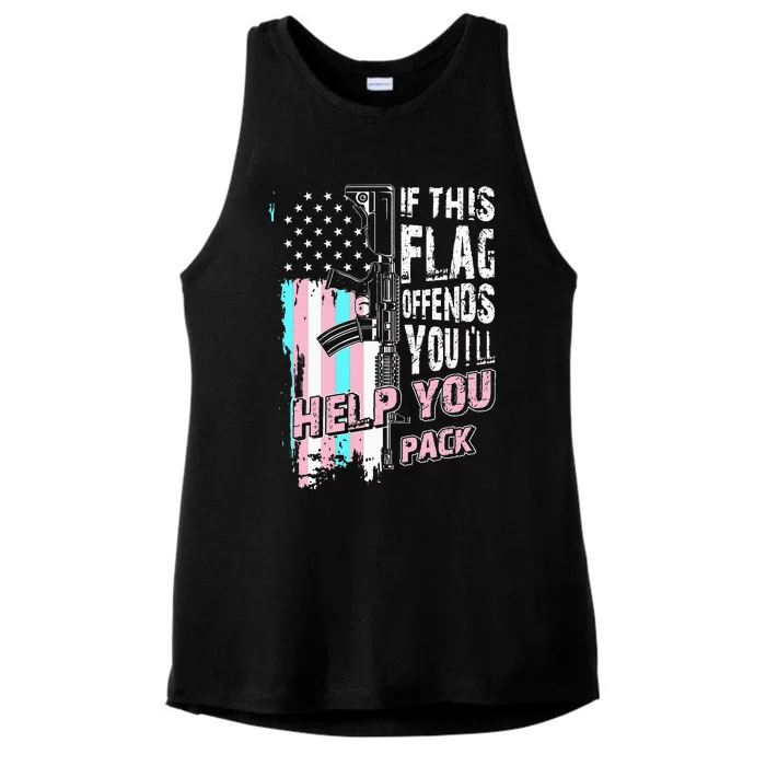 If This Flag Offends You I'll Help You Pack Gun Ladies Tri-Blend Wicking Tank