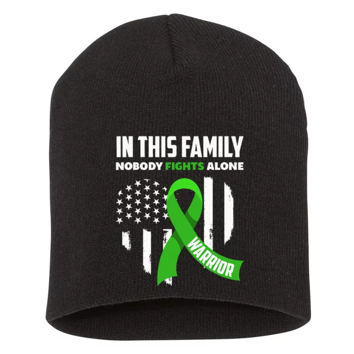 In This Family Nobody Fights Alone Brain Injury Warrior Short Acrylic Beanie