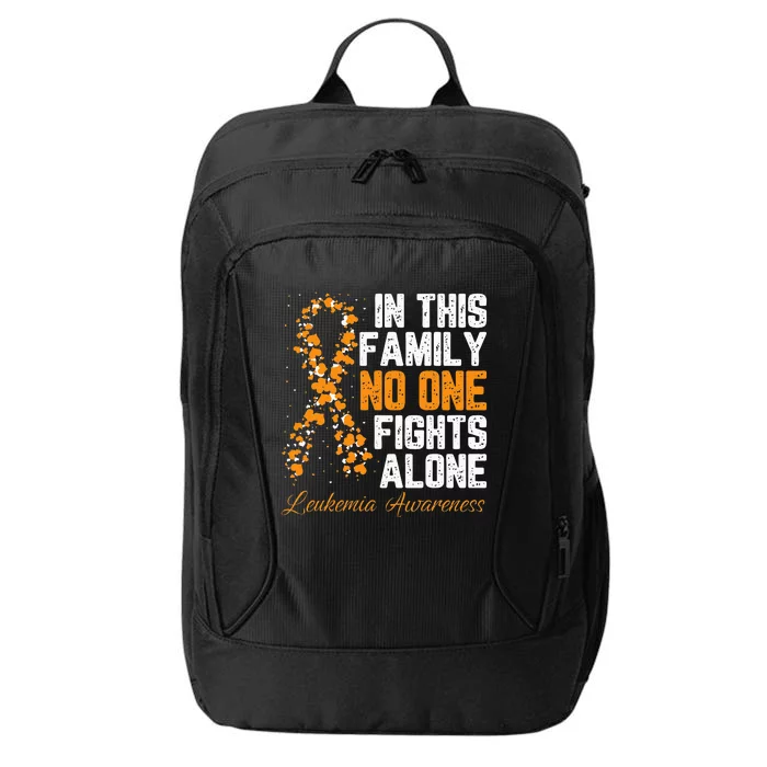 In This Family No One Fight Alone Leukemia Awareness City Backpack