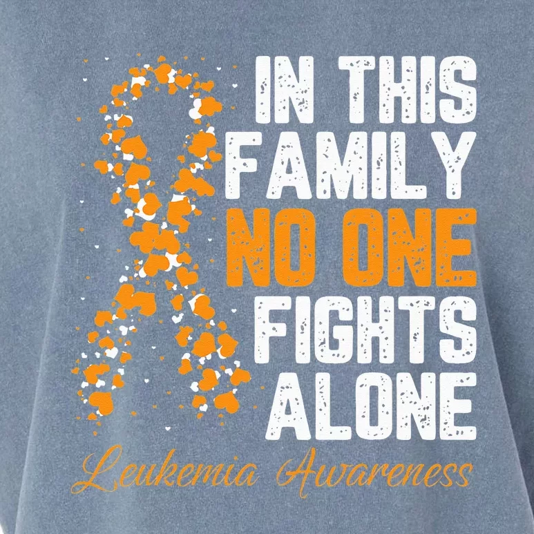 In This Family No One Fight Alone Leukemia Awareness Garment-Dyed Women's Muscle Tee