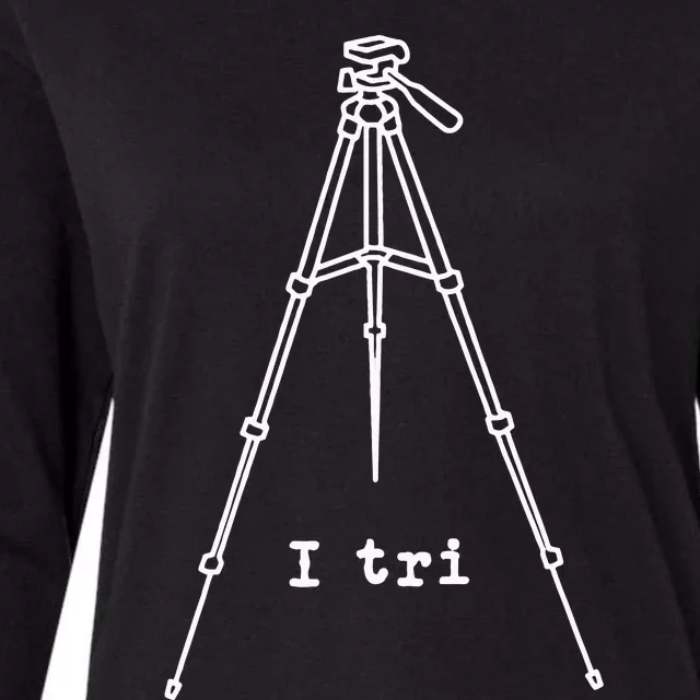 i tri Funny Photography Videographer Tripod Womens Cotton Relaxed Long Sleeve T-Shirt