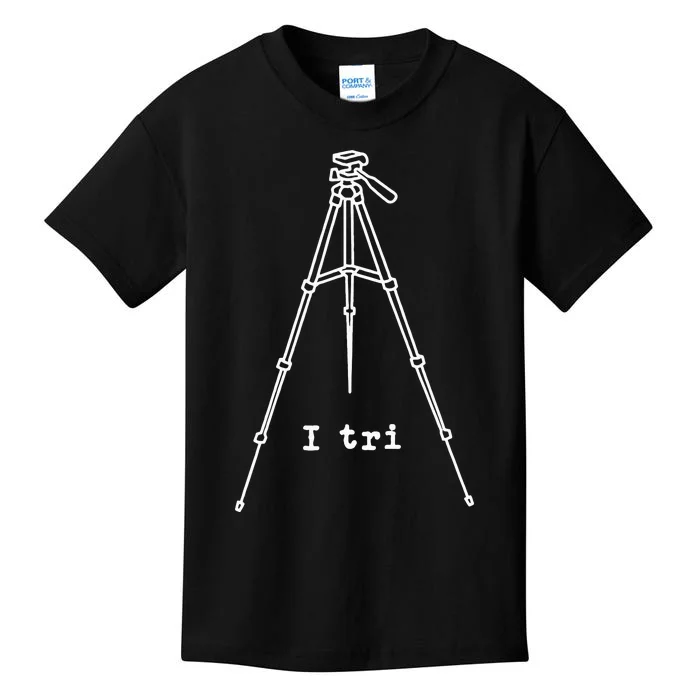 i tri Funny Photography Videographer Tripod Kids T-Shirt