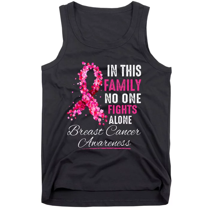 In This Family No One Fight Alone Breast Cancer Awareness Tank Top