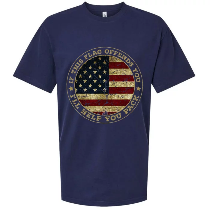 If This Flag Offends You ILl Help You Pack American Flag Sueded Cloud Jersey T-Shirt