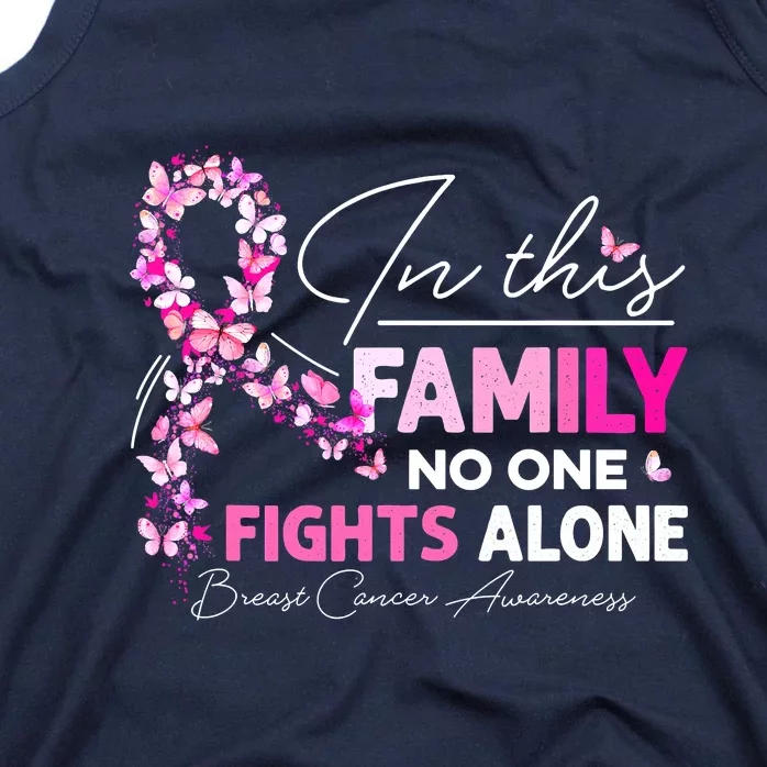 In This Family No One Fight Alone Breast Cancer Awareness Tank Top