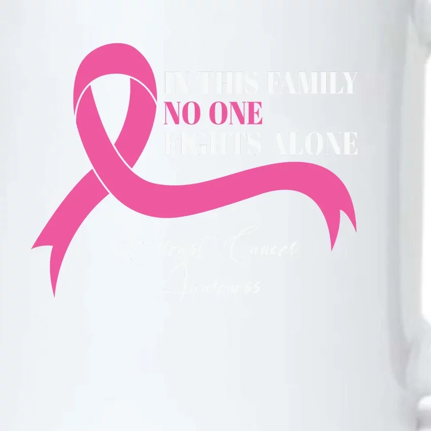 In This Family No One Fights Alone Breast Cancer Awareness Black Color Changing Mug