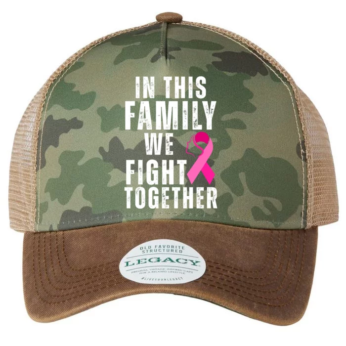 In This Family We Fight Together Breast Cancer Ribbon Legacy Tie Dye Trucker Hat