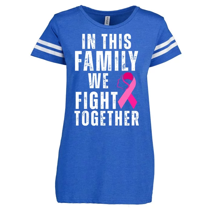 In This Family We Fight Together Breast Cancer Ribbon Enza Ladies Jersey Football T-Shirt